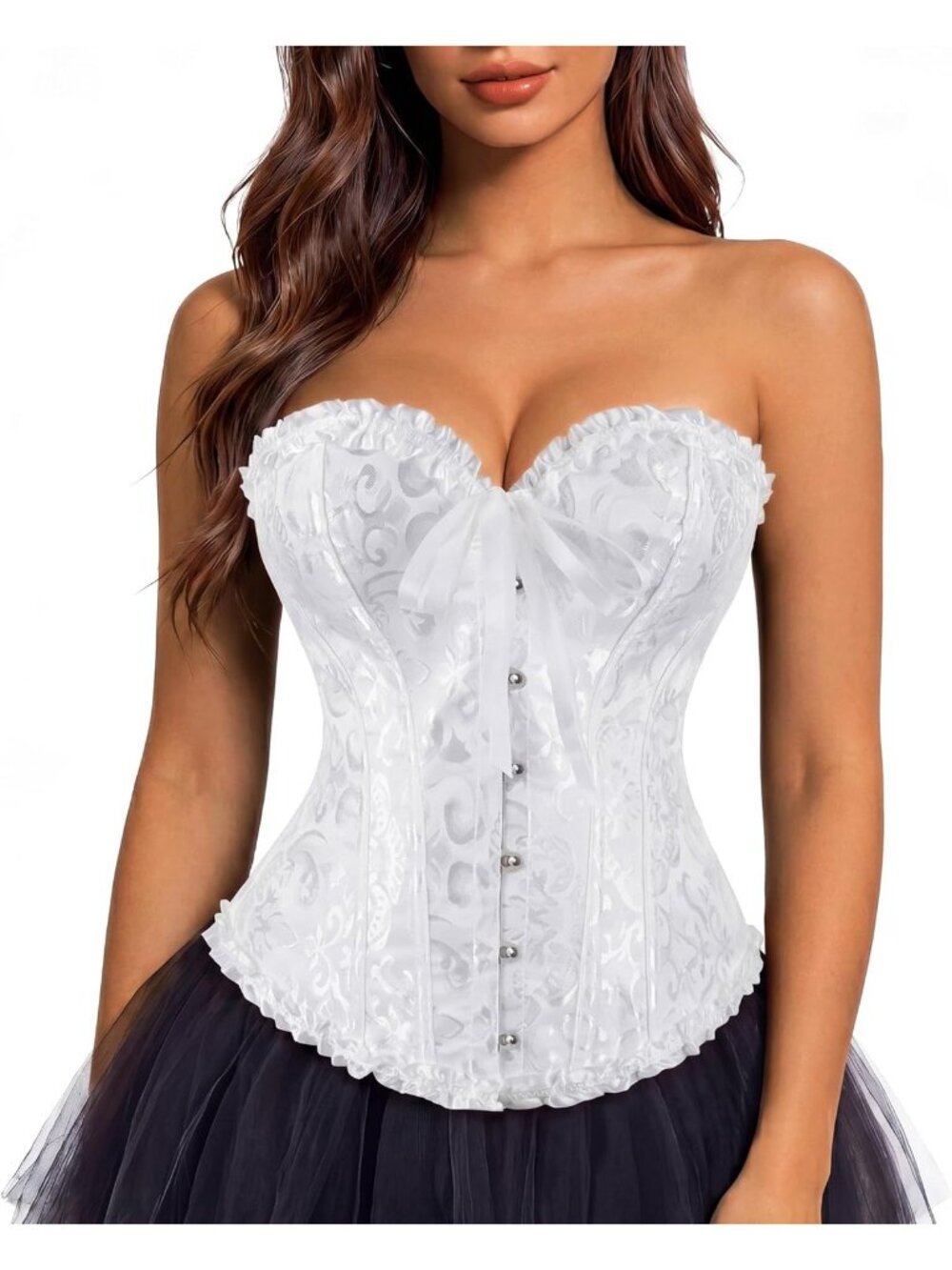 Women's White Vintage Shapewear Bustier Renaissance Halloween Costume Corset Top
